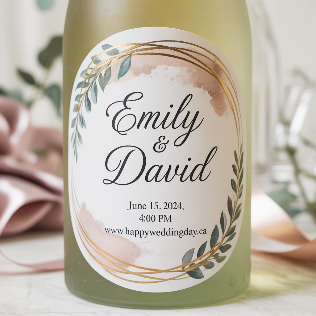 Custom Bottle Label Wedding Invitations