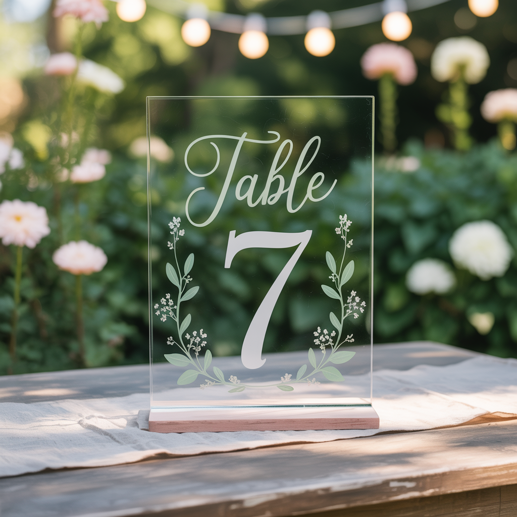 Acrylic Table Number Sign