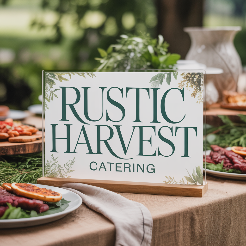 Rustic Harvest Catering Display Sign