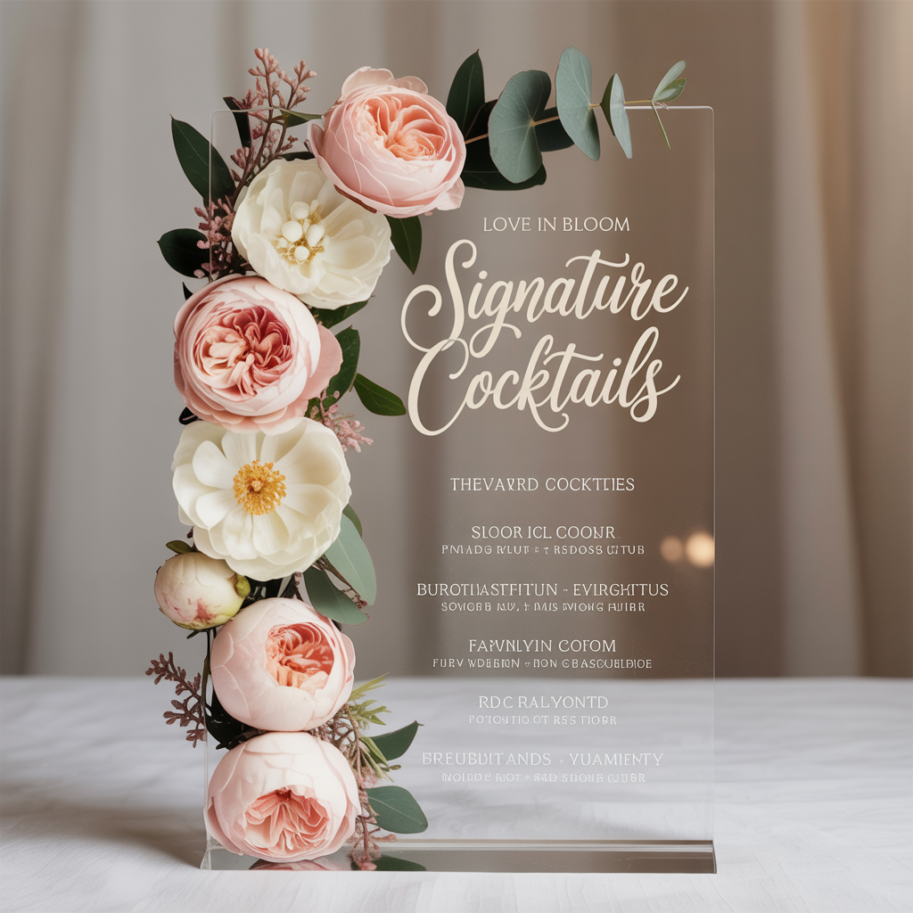 Personalized Acrylic Wedding Menu Sign