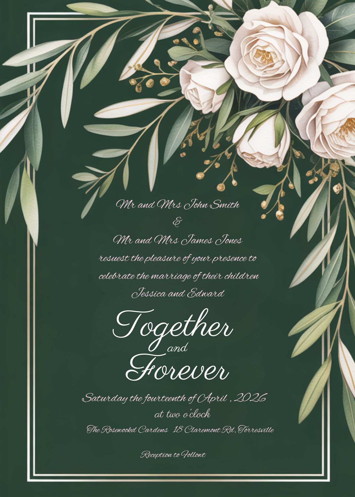 Digital Elegant Wedding Invitation Card