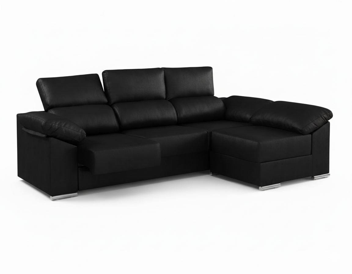 Sofá 3 plazas + puff partido transformable en chaise longue reversible | Rapido Sofas |