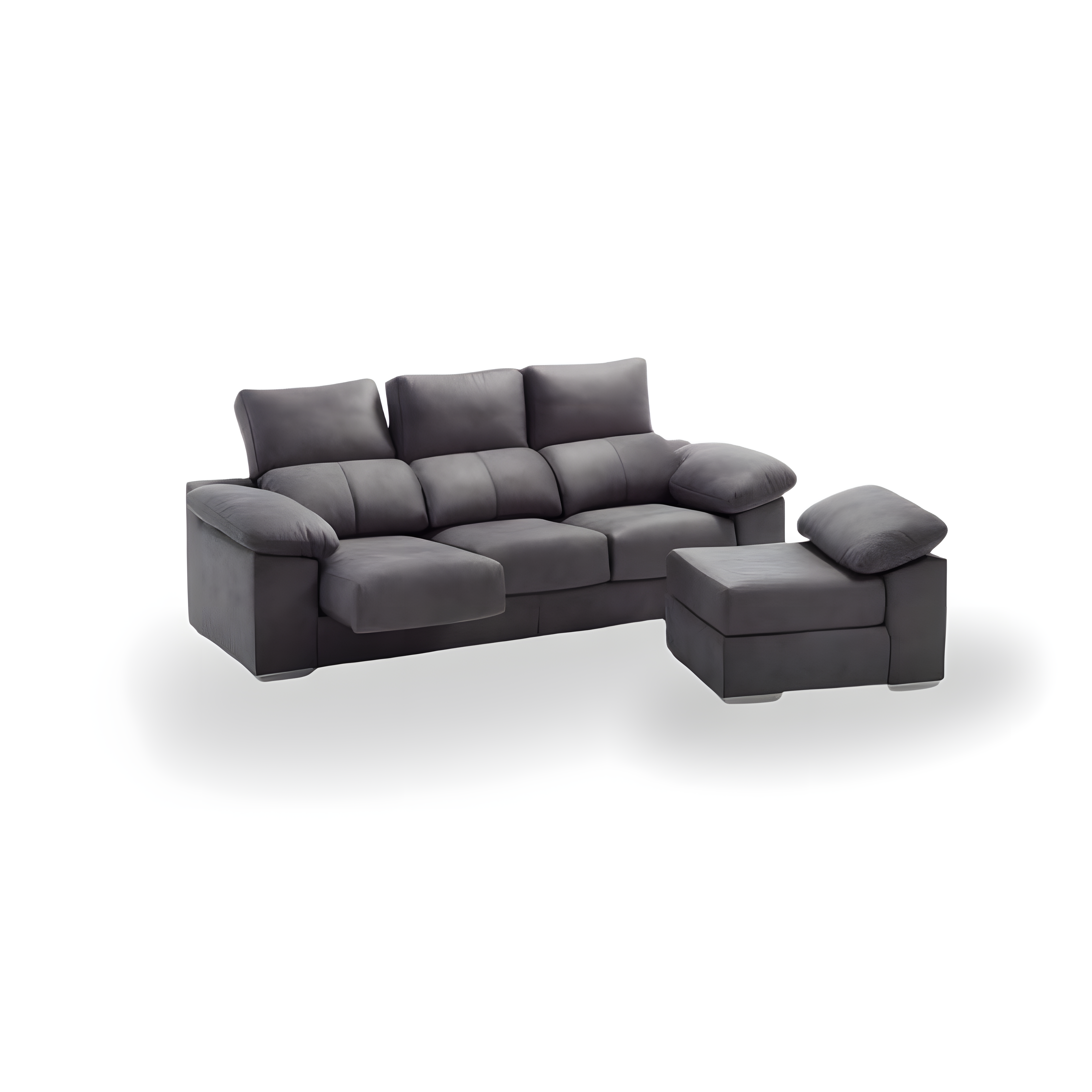 Sofá 3 plazas + puff partido transformable en chaise longue reversible | Rapido Sofas |