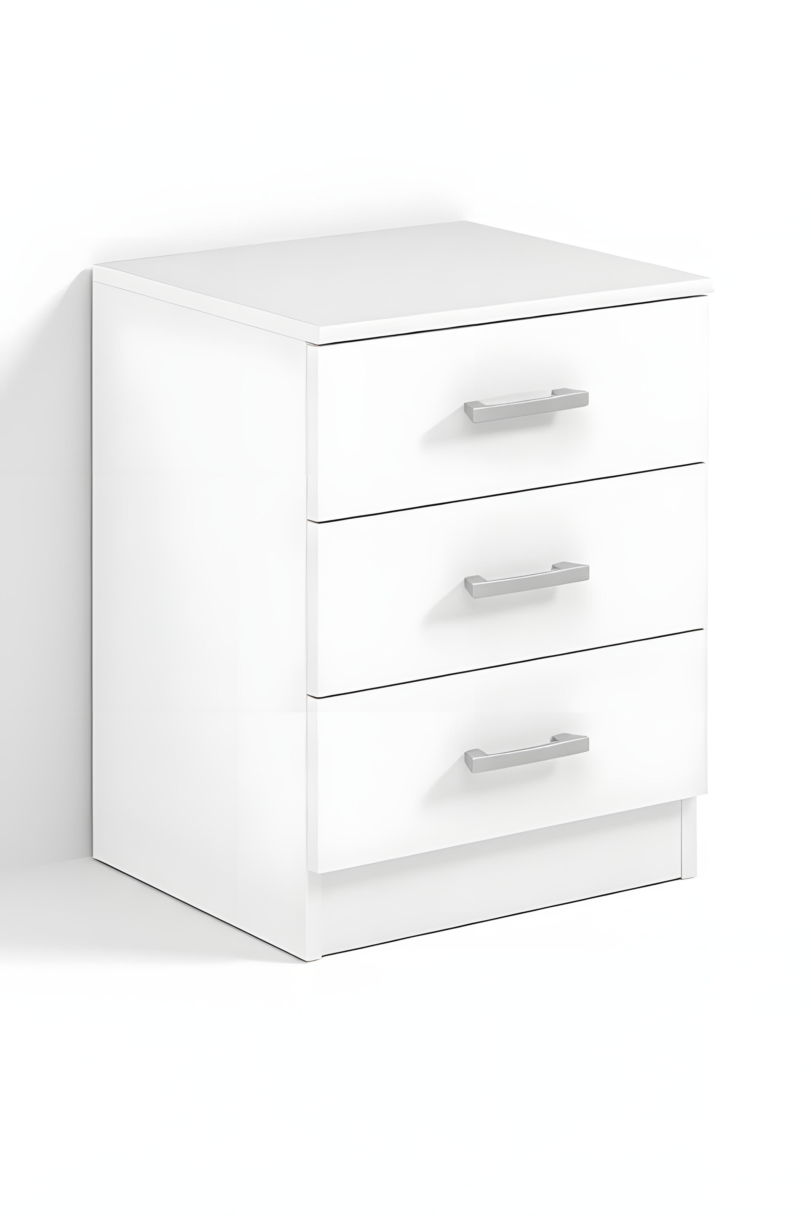 Mesita de Noche Barata Blanca de Madera – Estrecha y Moderna