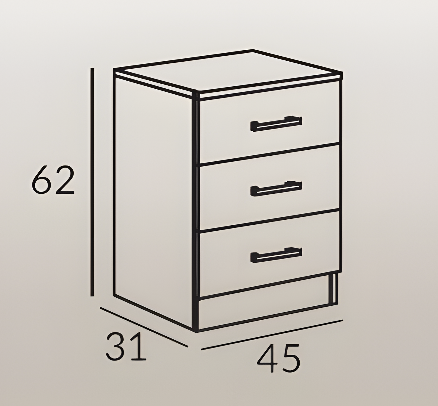 Mesita de Noche Barata Blanca de Madera – Estrecha y Moderna