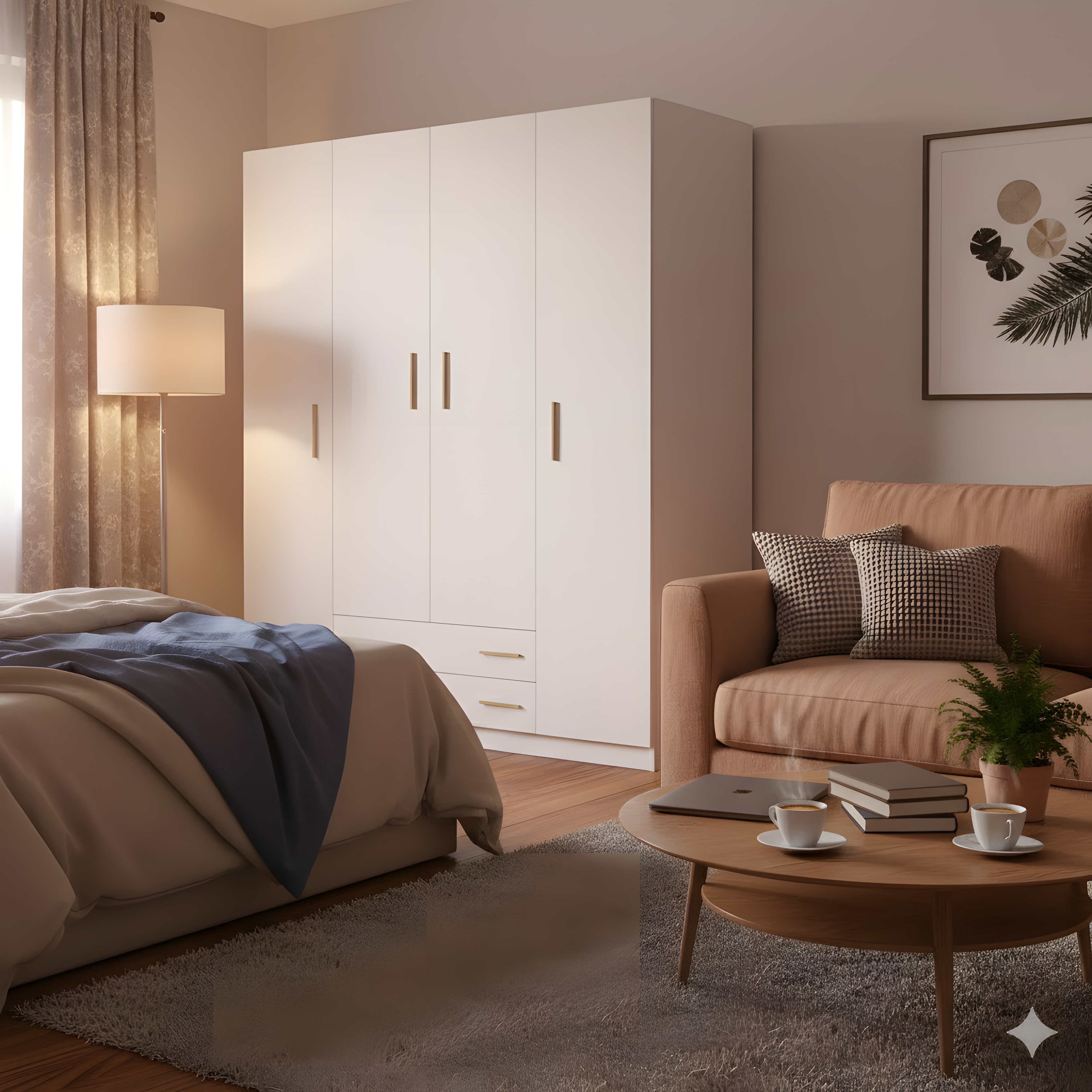 Armario de 4 Puertas - 2 CAJONES | Rapido Sofas |