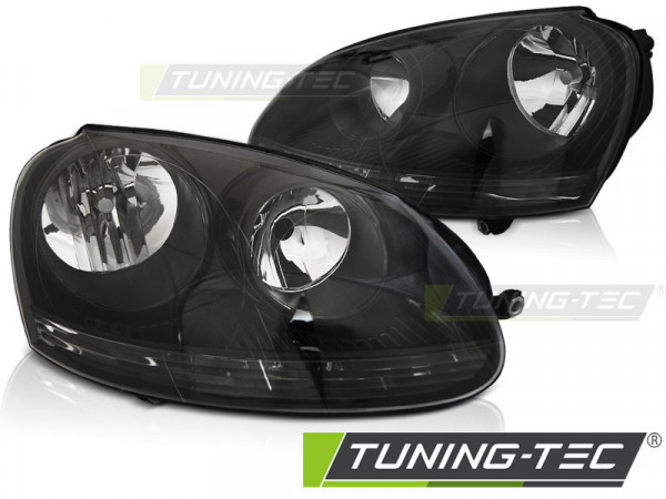 Priekiniai žibintai juodi, tinka VW Golf 5 10.03-09