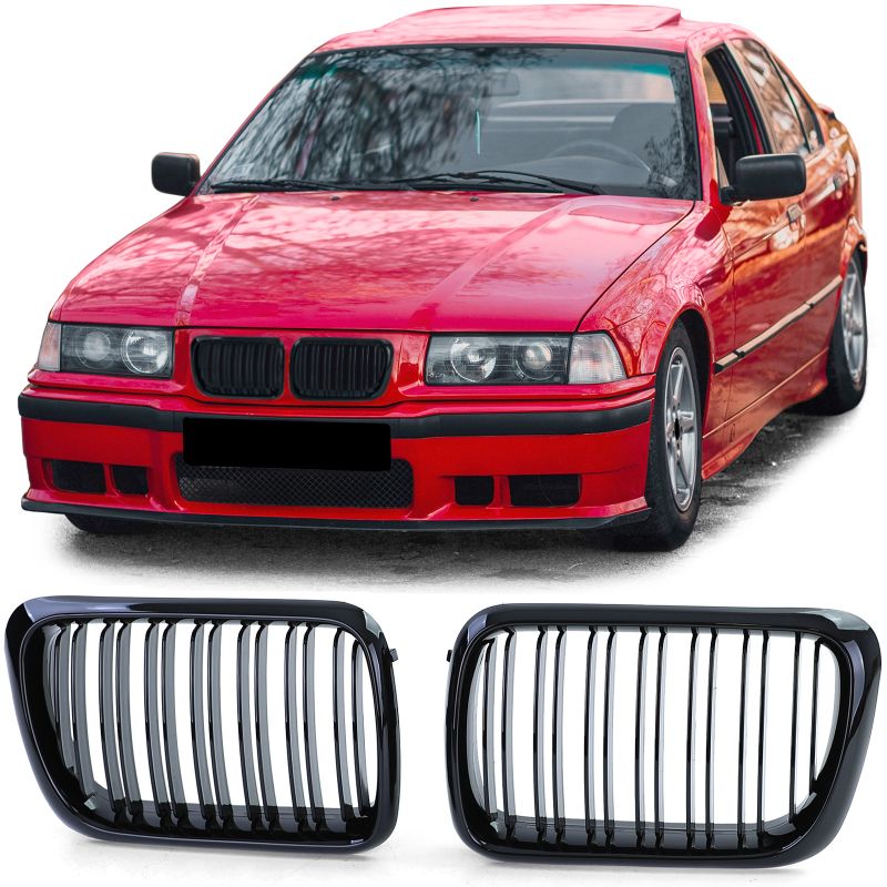 Sportinės grotelės Double Bar Performance Gloss tinka BMW 3 serijos E36 96-99