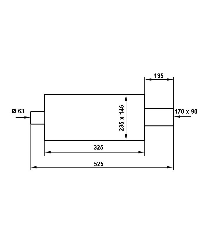 Galinis duslintuvas TurboWorks 90x170mm įleidimo anga 63,5mm