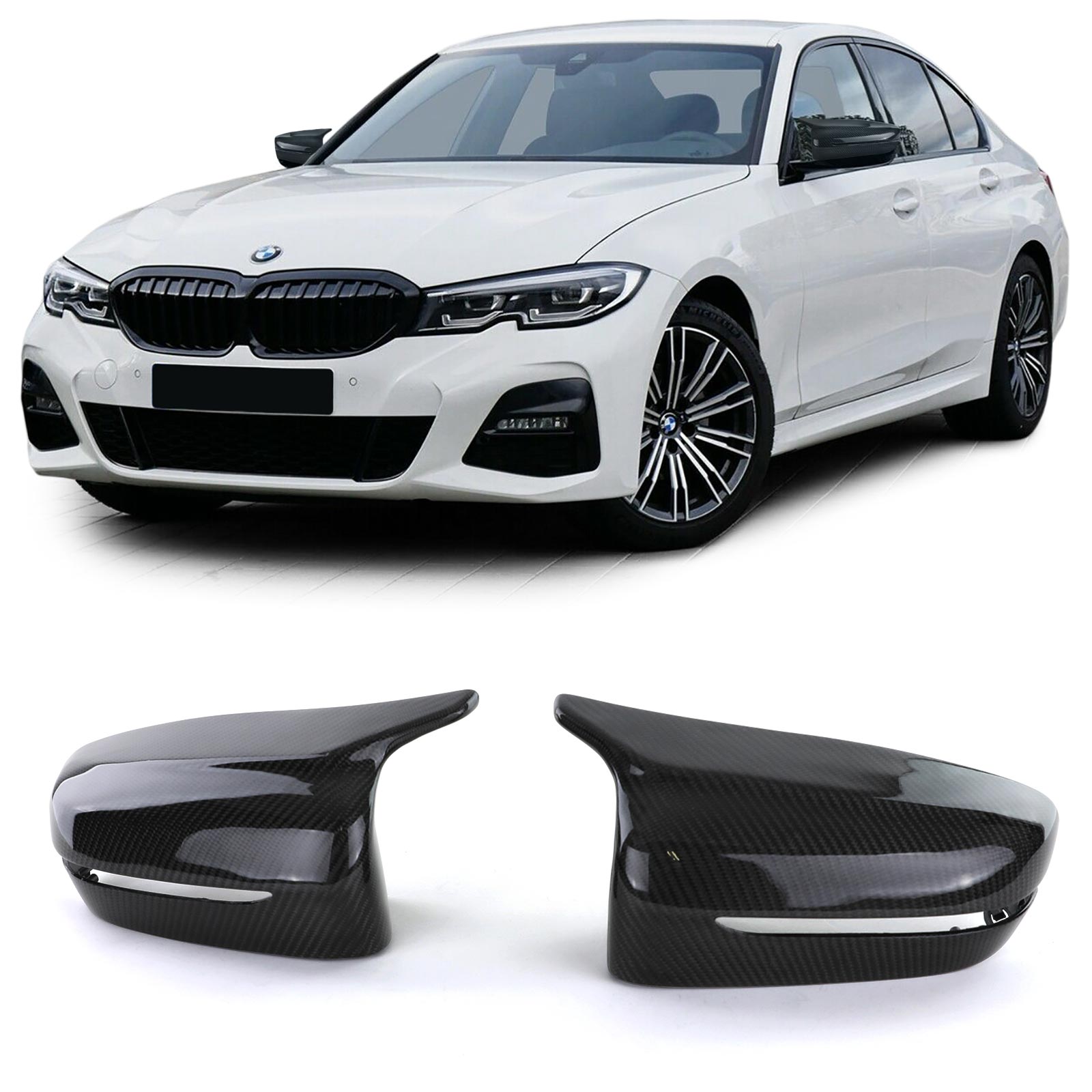 Anglies pluošto veidrodėlių dangteliai, tinkantys BMW G20 G21 G30 G31 G11 G14 G15 G16