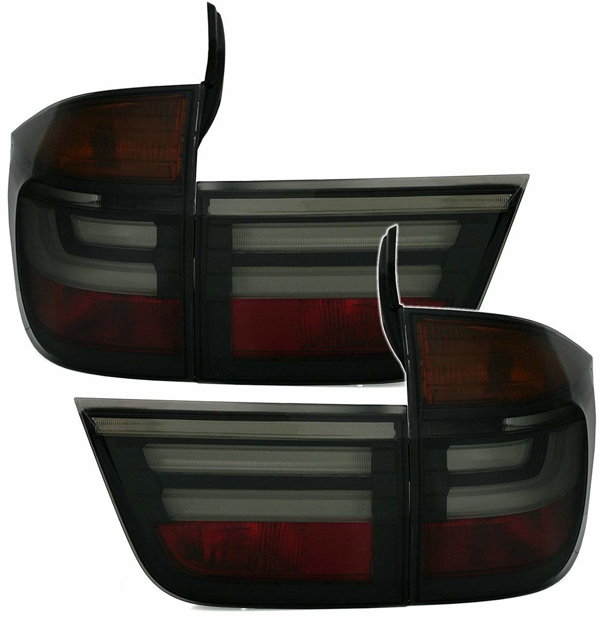 LED tamsiai dūminiai galiniai žibintai LCI Look BMW E70 07-13 + X5M