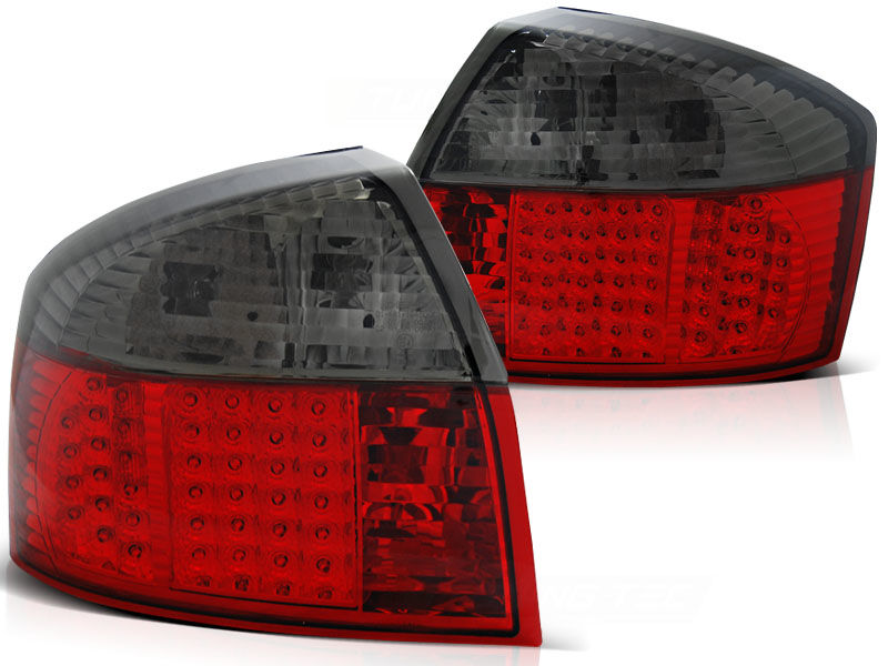 AUDI A4 00-04 RAUDONI DŪMINIAI LED GALINIAI ŽIBINTAI