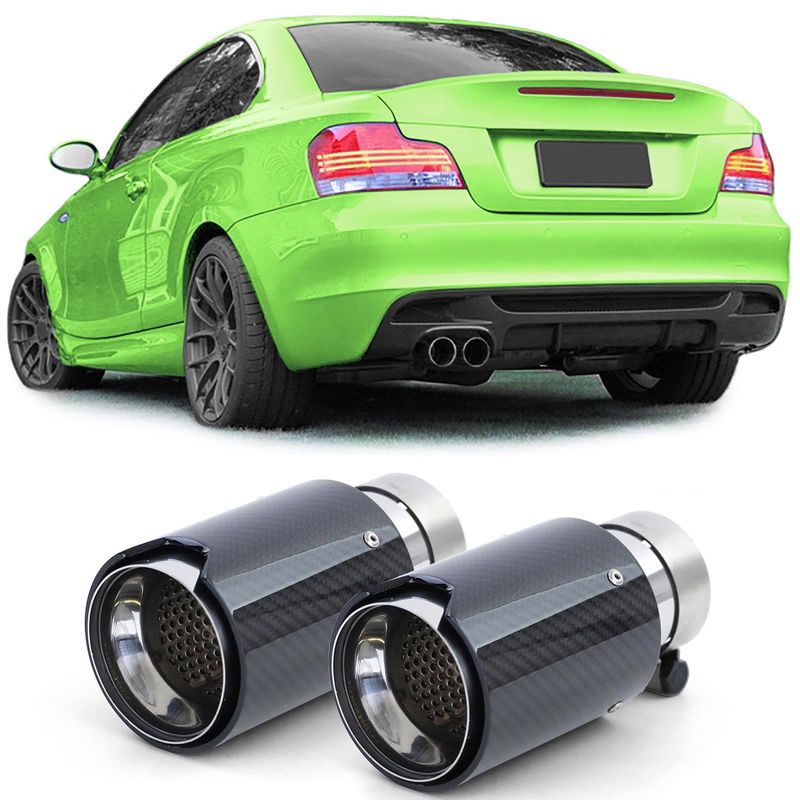 2x anglies juodumo spalvos našaus išmetimo duslintuvo antgalis 93 mm x 181 mm, skirtas BMW 1er E81 E82 E87 E88