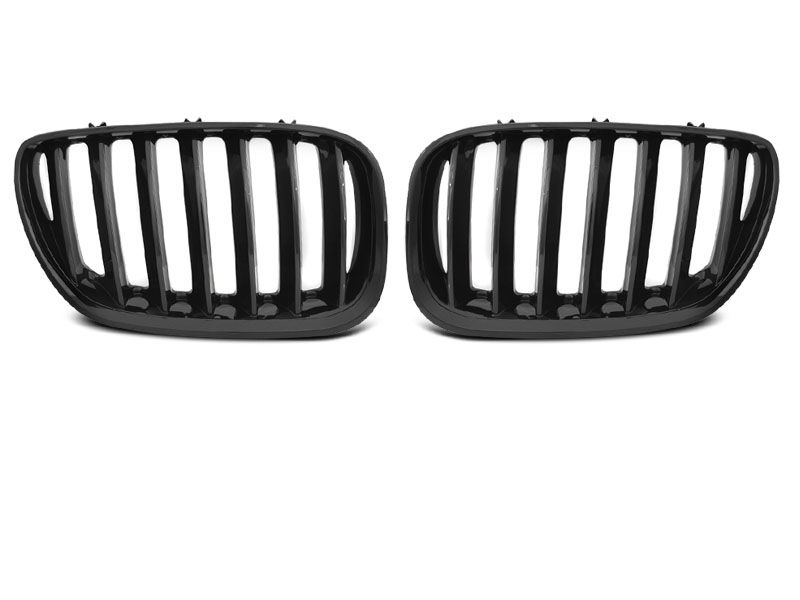 Priekinės juodos blizgios grotelės BMW X5 E53 LCI 04-06