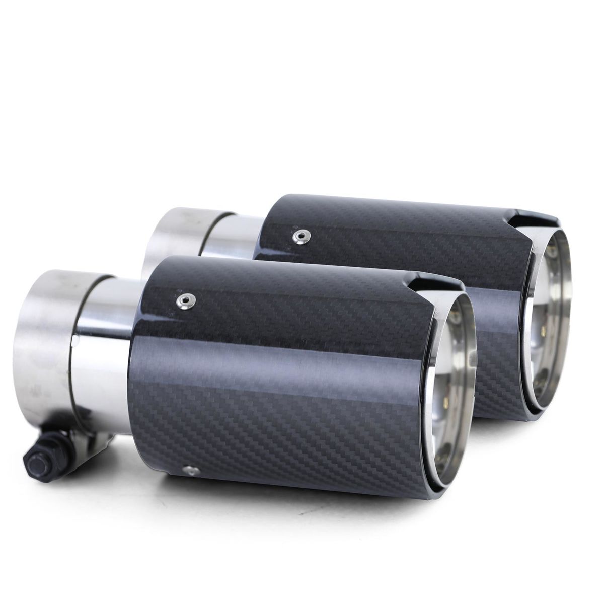 2x anglies juodumo spalvos našaus išmetimo duslintuvo antgalis 93 mm x 181 mm, skirtas BMW 1er E81 E82 E87 E88