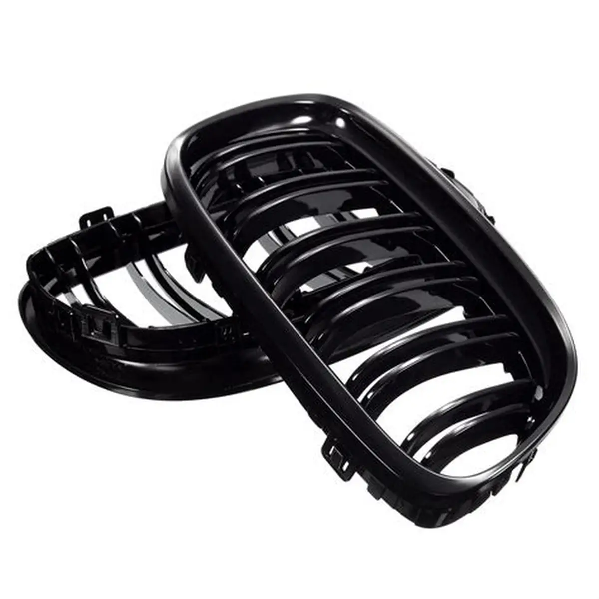 BMW E60 E61 dvigubos grotelės (03-10), blizgios juodos