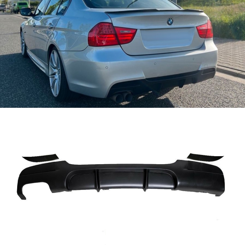 Sportinio našumo difuzorius, juodas, tinka BMW E90 E90 316-330 M-Paketui 05-11