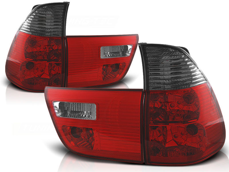 Raudoni dūminiai galiniai žibintai BMW X5 E53 99-06