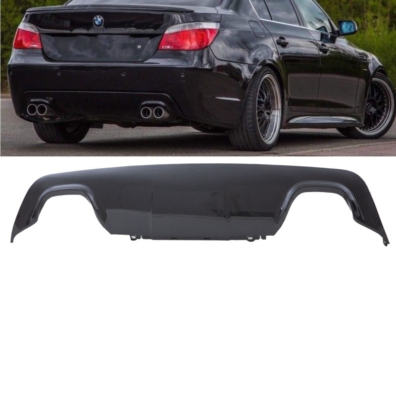 Galinis difuzorius su blizgiu anglies pluošto dizainu, tinkantis BMW E60 E61 M paketui, M5 4 vamzdžių dupleksui 03-10