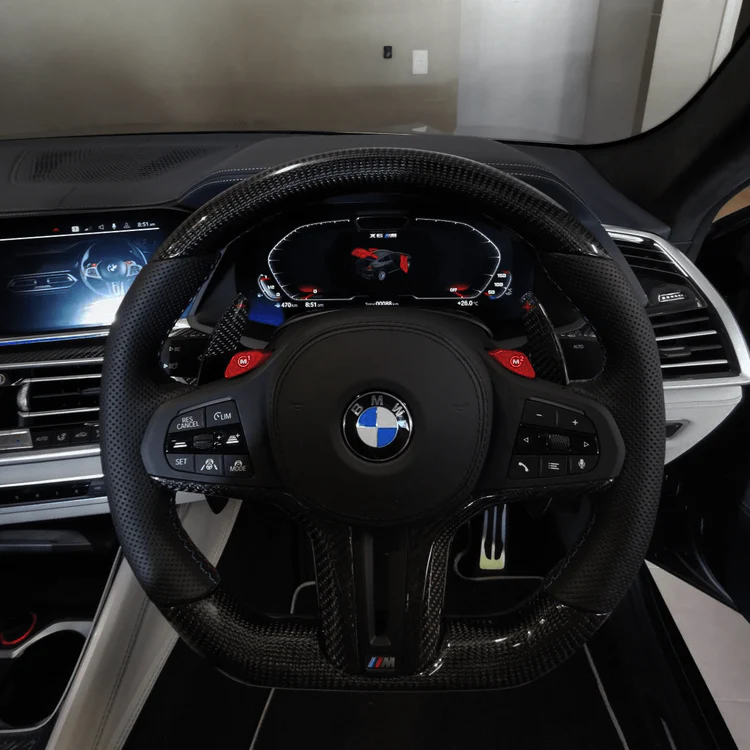 Specialiai pagamintas anglies pluošto / alcantaros vairas: BMW F4X, F9X, G-Chassis