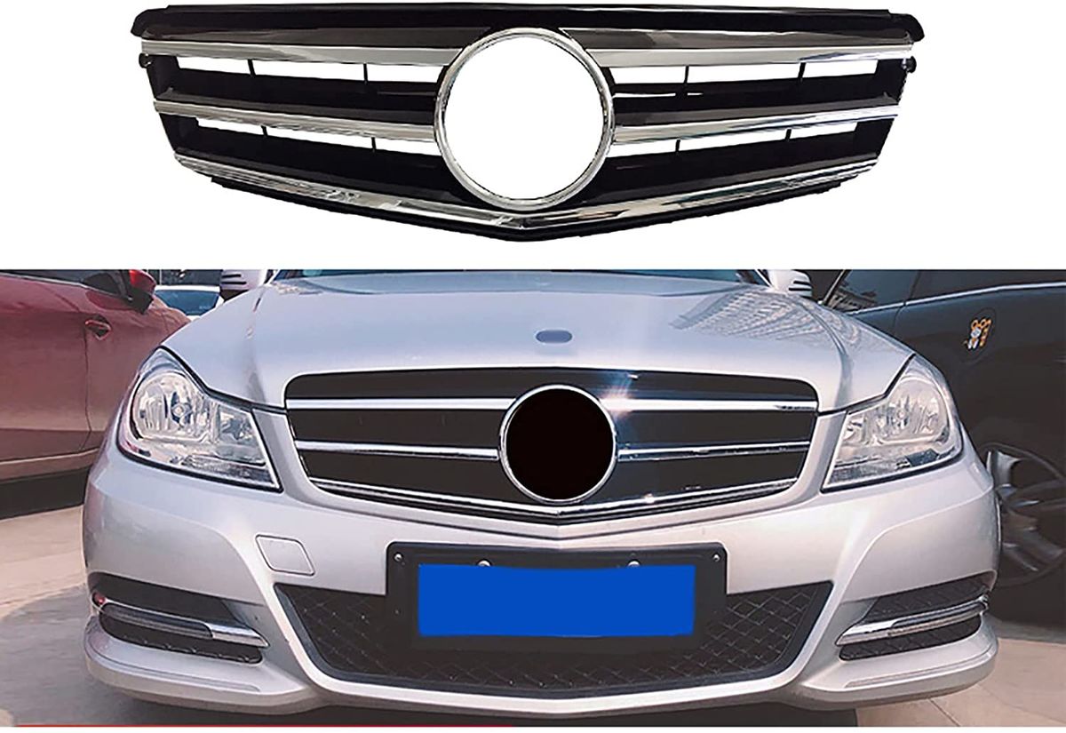 Juodos serijos avantgardo išvaizdos priekinės grotelės Mercedes W204 07-11 automobiliui