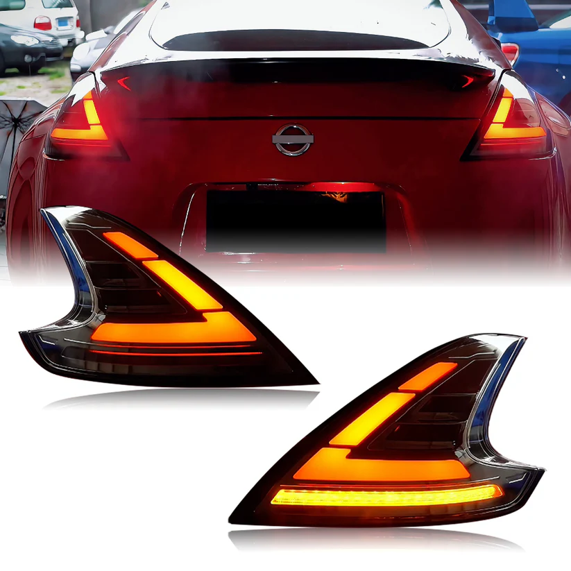 Tamsinti LED galiniai žibintai, skirti „Nissan 370Z“ (2008–dabar) |