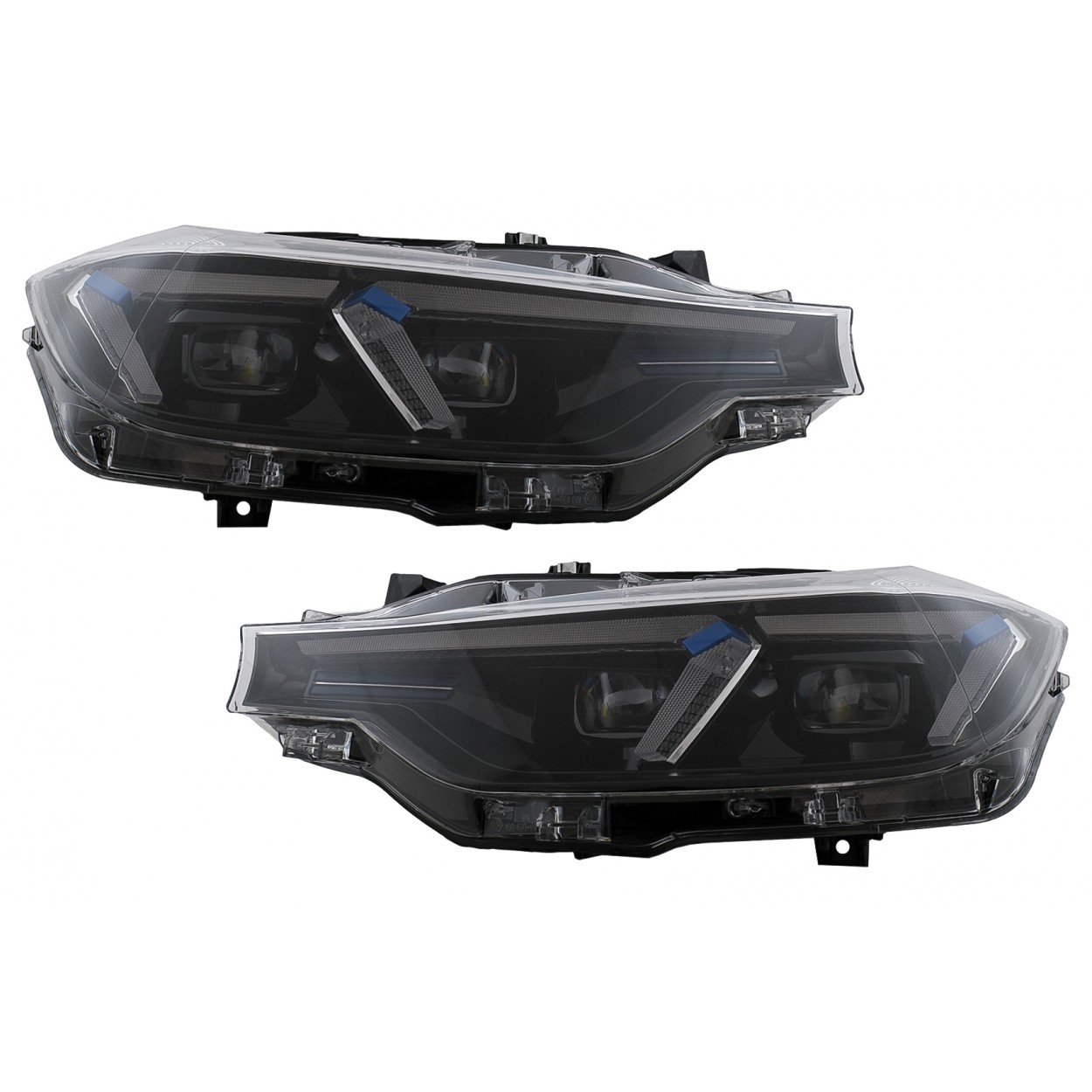LED priekiniai žibintai, tinkantys BMW 3 serijos F30 F31 sedanui, universalui (2011-10-2015), atnaujinimui į G20 2024 dizainą.