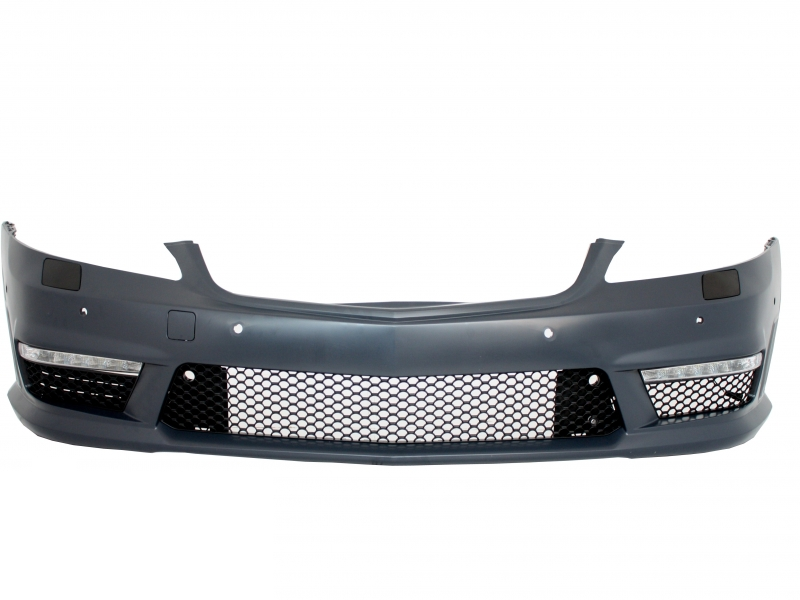 S63 AMG sportinio stiliaus priekinis bamperis su DRL, skirtas Mercedes W221 05-13