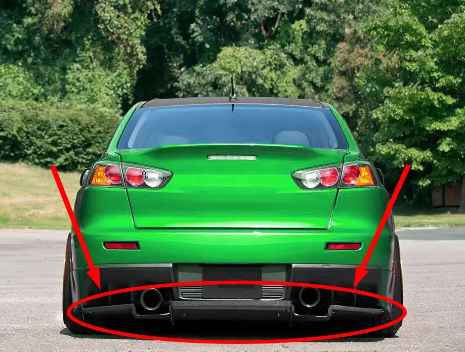 Mitsubishi“ galinis difuzorius – „Varis Style