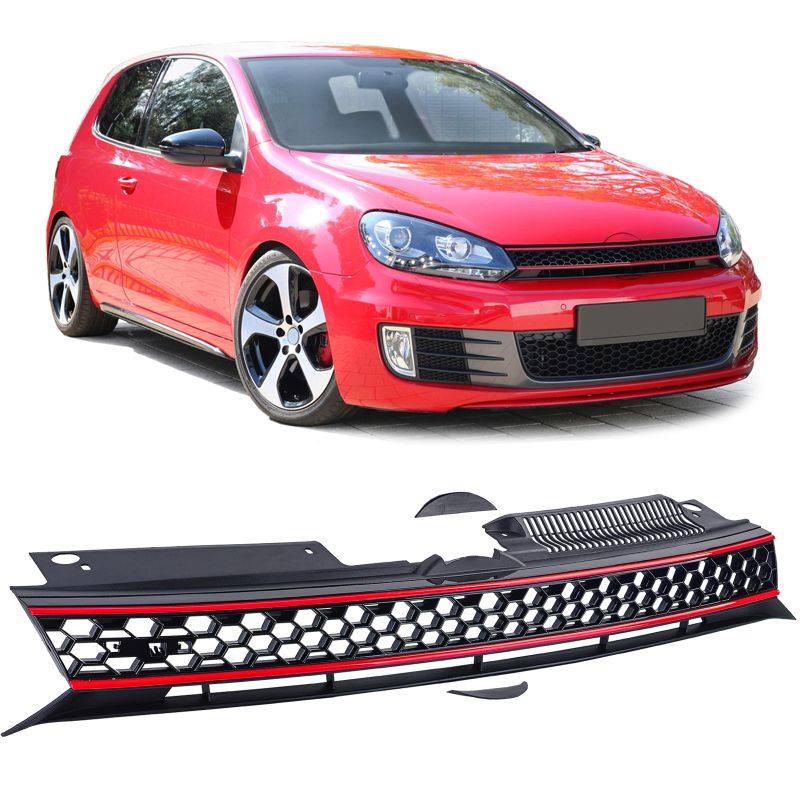 Korinės grotelės be emblemos Sport Look tinka VW Golf 6 taip pat GTI 08-13