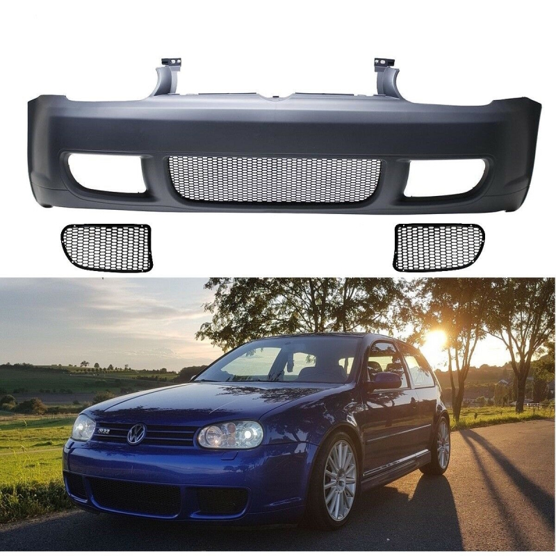 Priekinis bamperis + ABS grotelės tinka VW Golf 4 R32 konversijai