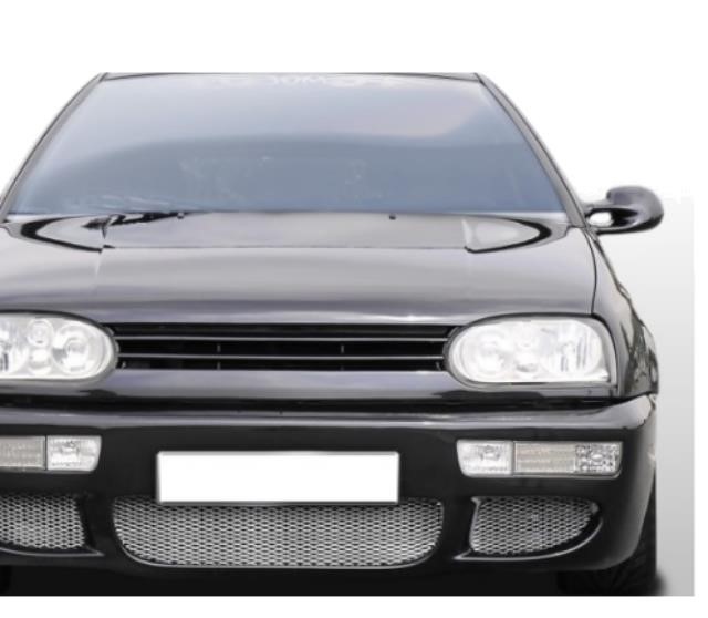 Grotelės Sport Grill be emblemos, švarios juodos, pagamintos iš ABS, tinka Golf 3.