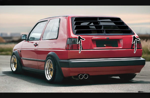 ABS galinio lango žaliuzės, skirtos „Volkswagen Golf 2“ (1983–1992)