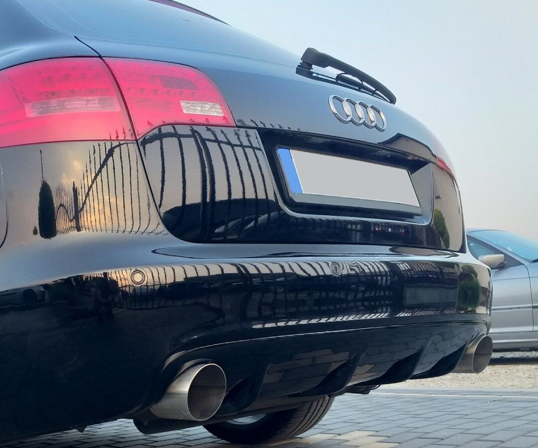 RS6 stiliaus galinio bamperio spoileris difuzorius Audi A6 04-08 Avant