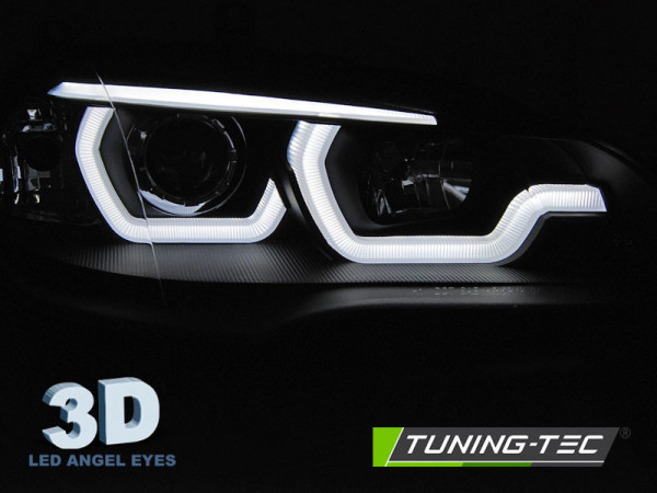 Priekiniai žibintai su vamzdiniais žibintais, juodi, tinkantys BMW X5 E70 07-13