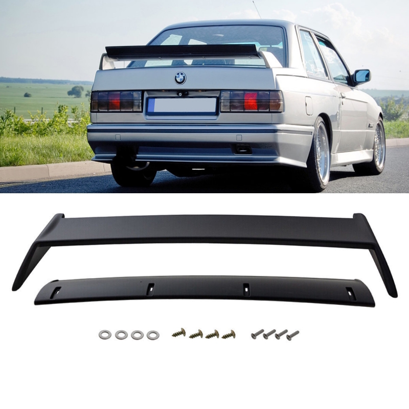 Galinio spoilerio priešlūžio lipa, juoda, tinka BMW 3 serijos E30 sedanui, kabrioletui 82-93, ne M3 +ABE.