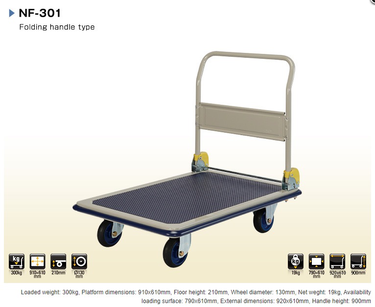 NF-301 Folding Handle Platform Trolley