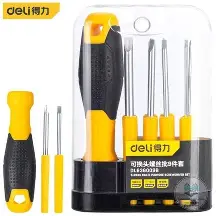 Deli Precision Interchangeable Screwdriver 9pcs Set.
