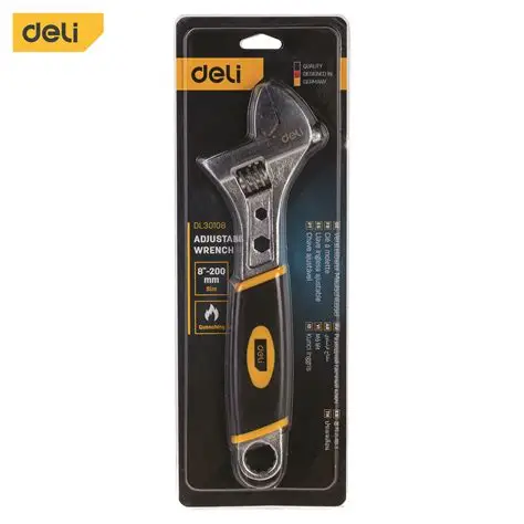 Deli Adjustable Wrench Grip Handle 8'' 200mm