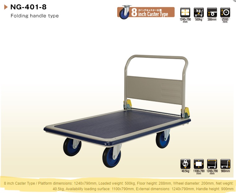 500Kg Folding Handle Platform Cart