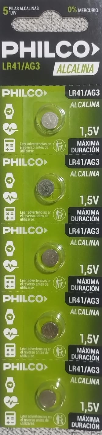 pilas Philco LR41/AG3 Alcalinas
