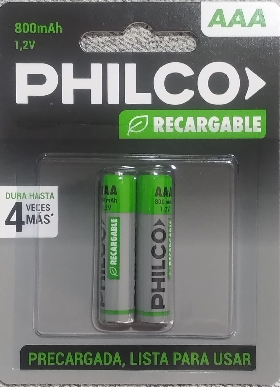 Pilas AAA recargables PHILCO