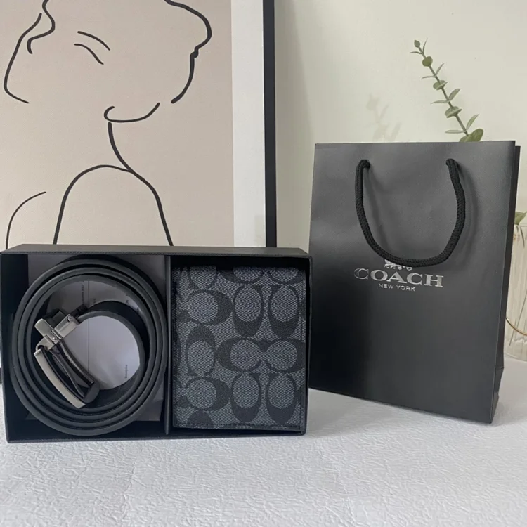 Coach Gift Set: Belt and Wallet