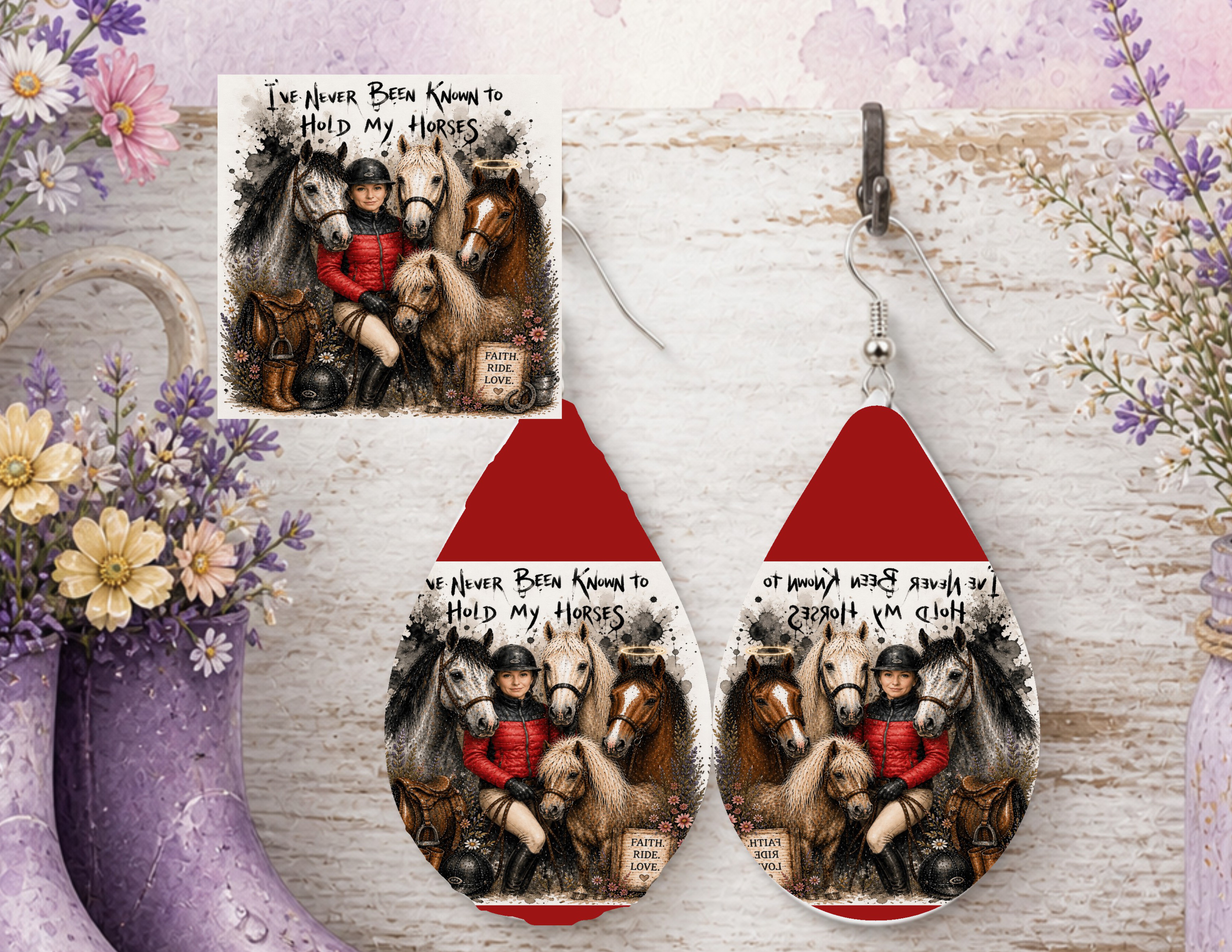 Horse Lover Teardrop Earrings