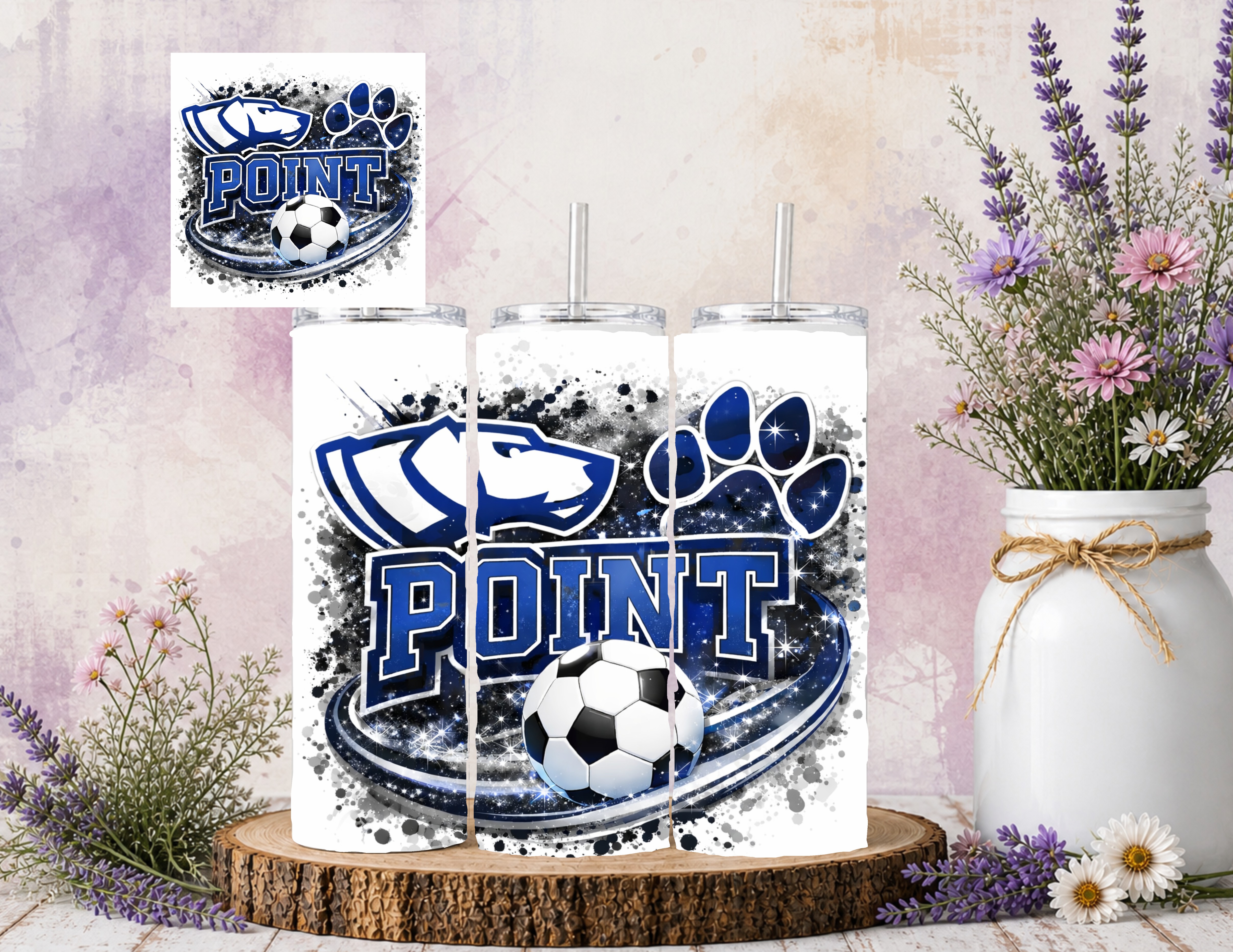 Point Soccer Paw Print Tumbler