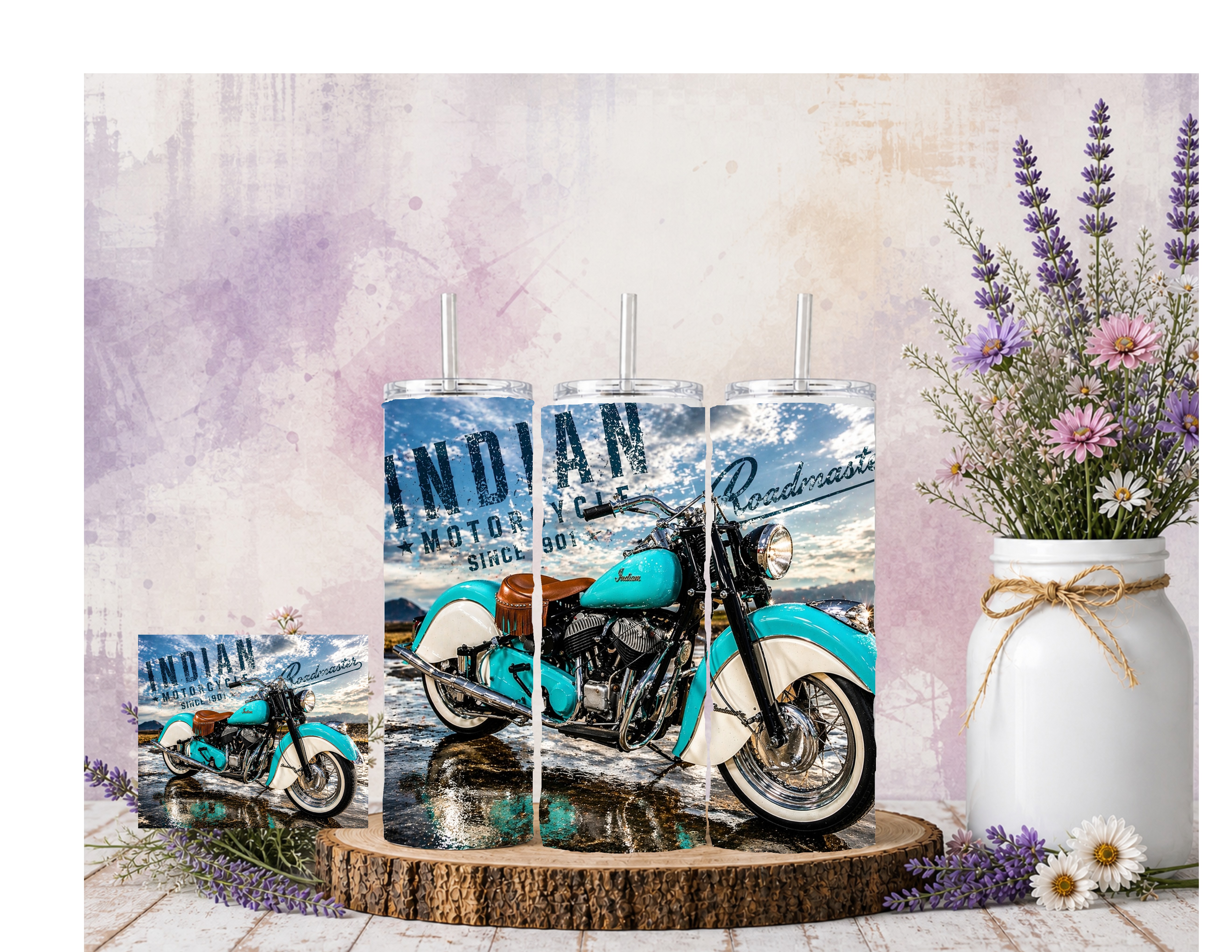 Vintage Indian Motorcycle Tumblers