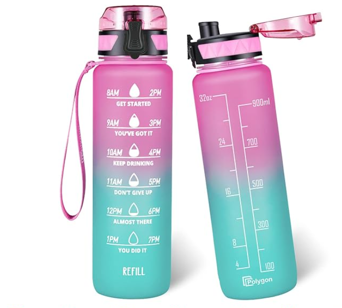 32oz Motivational Water Bottle with Time Marker *BRAND NEW*