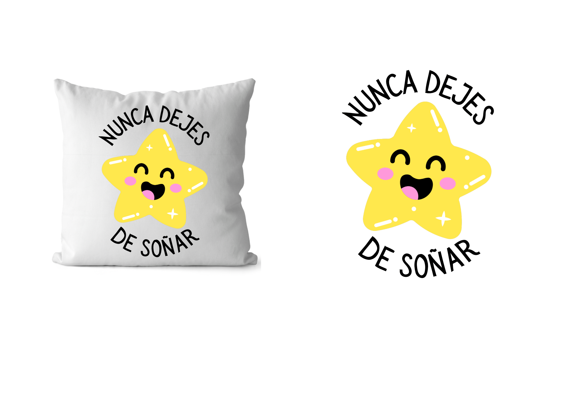 Cojín decorativo estrella sonriente