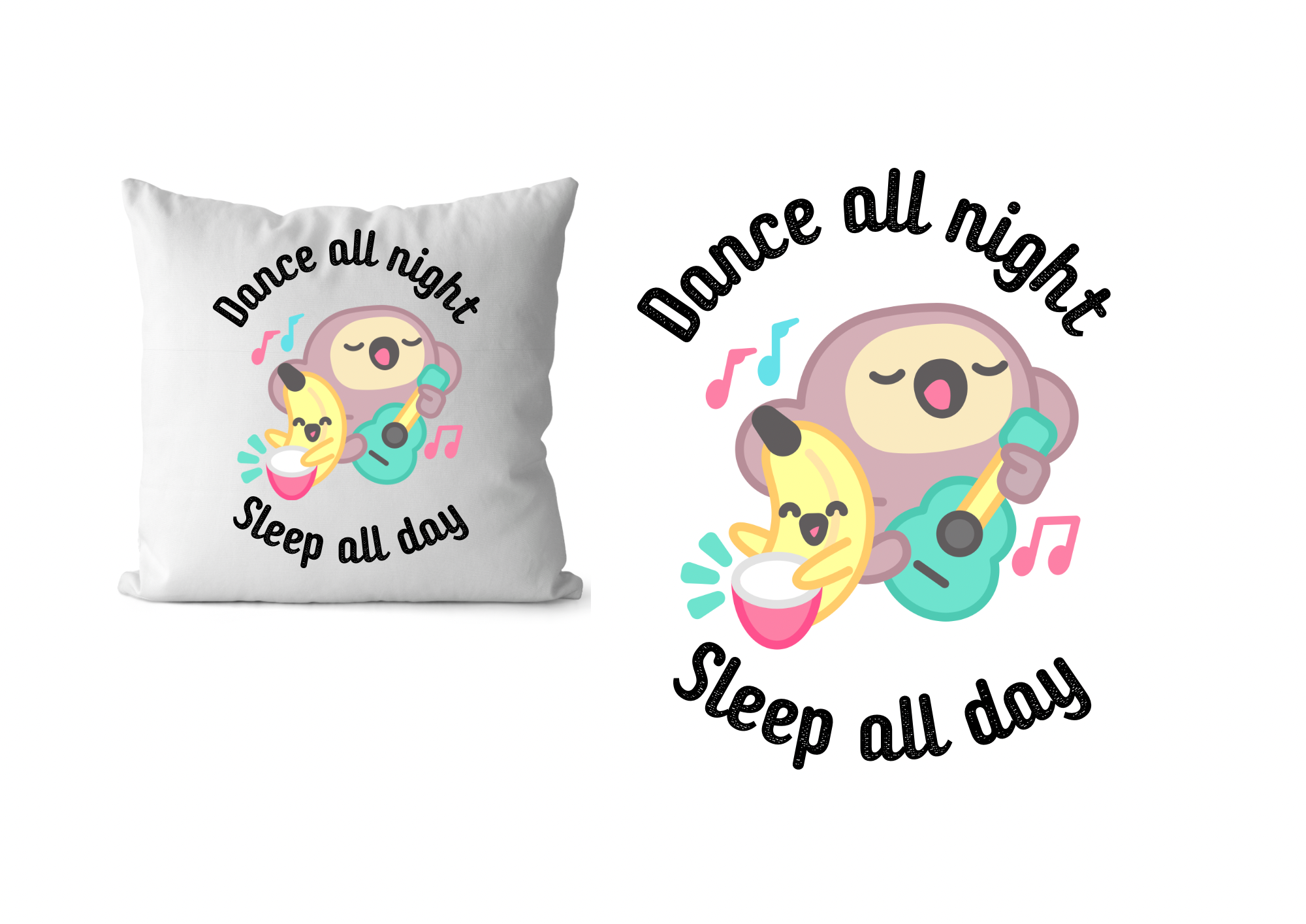 Cojín Dance all night Sleep all day