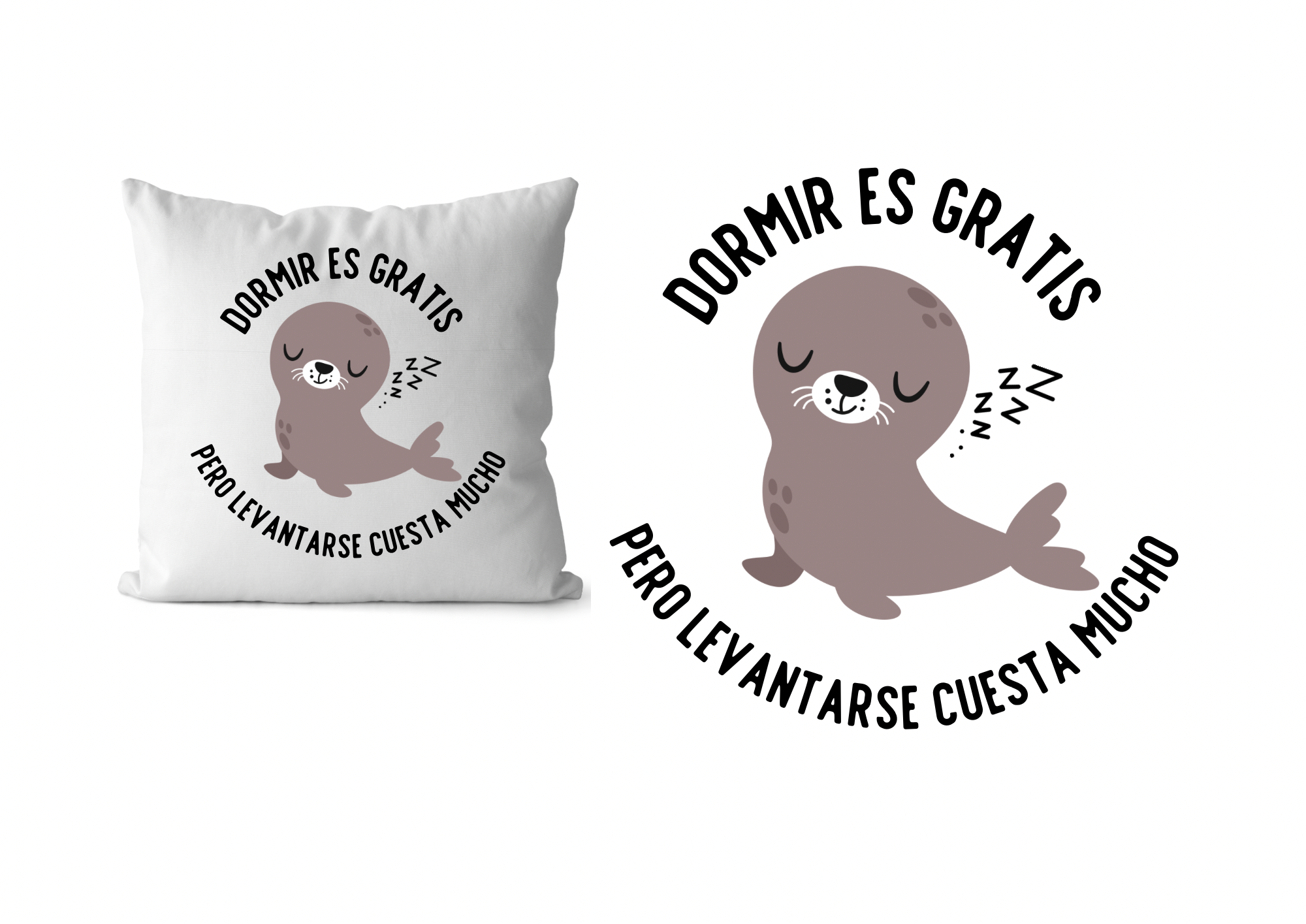 Cojín con diseño de foca dormilona